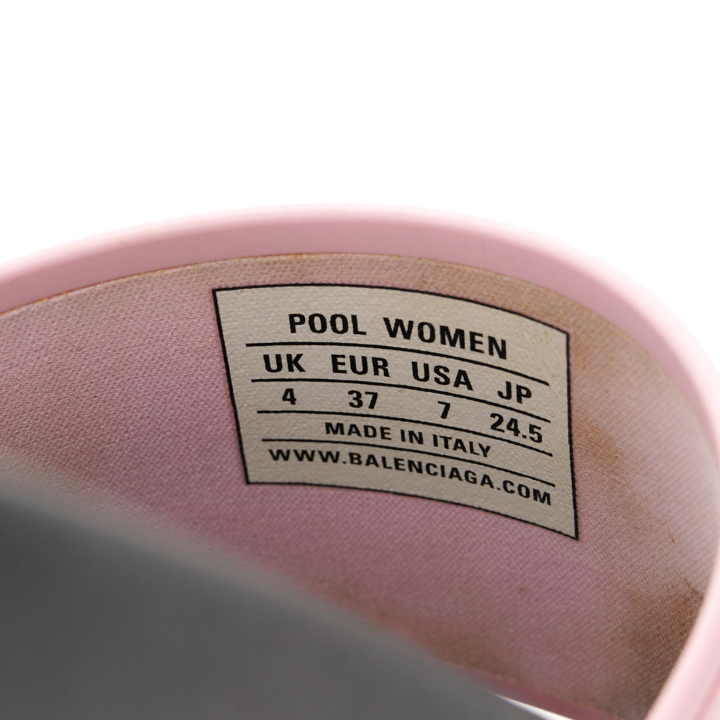 Rubber Logo Womens Pool Slide Sandals 37 Light Pink Black