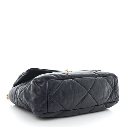 Chanel Lambskin Quilted Large Chanel 19 Flap Navy Blue 4 of 10