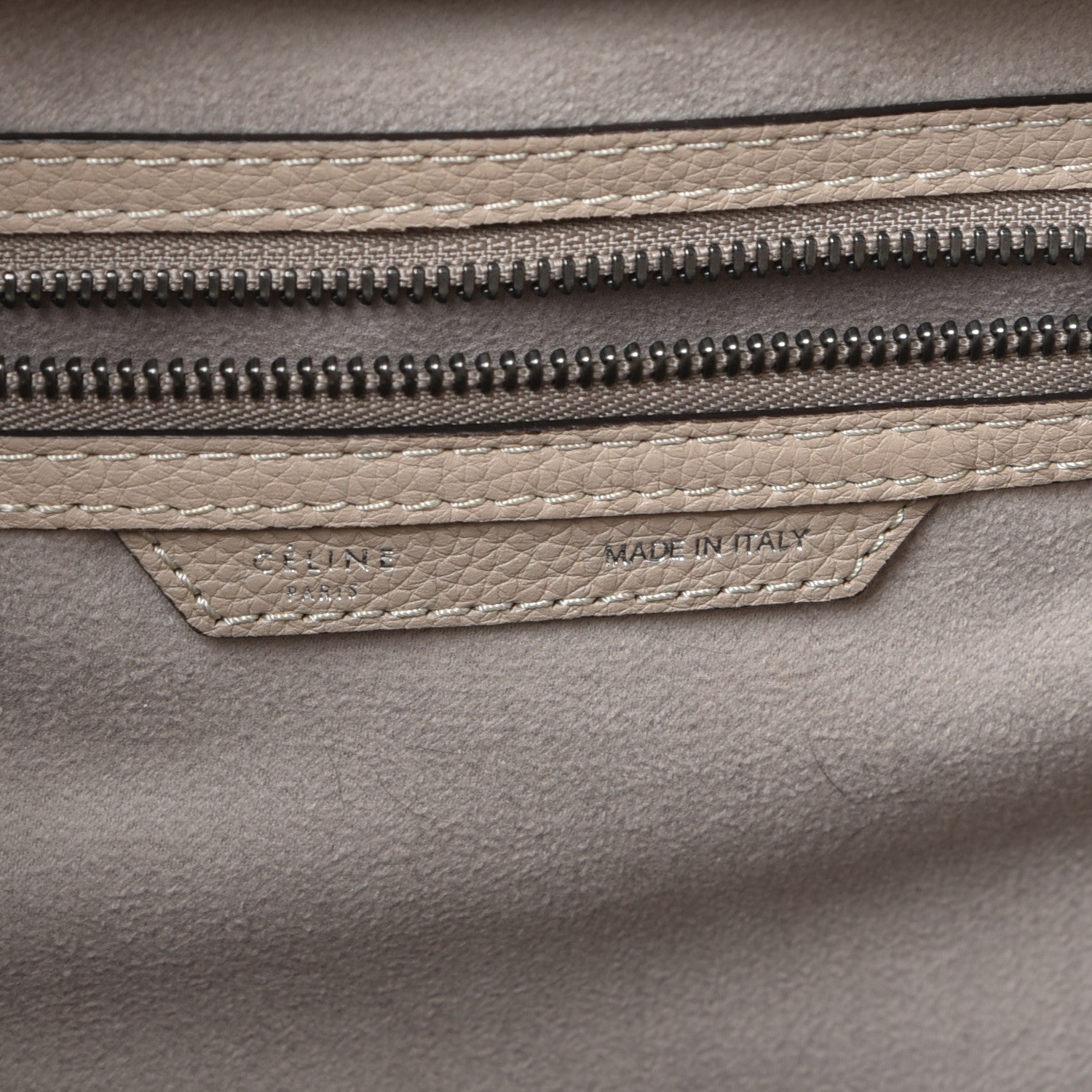 Celine Drummed Calfskin Mini Luggage Dune 6 of 8