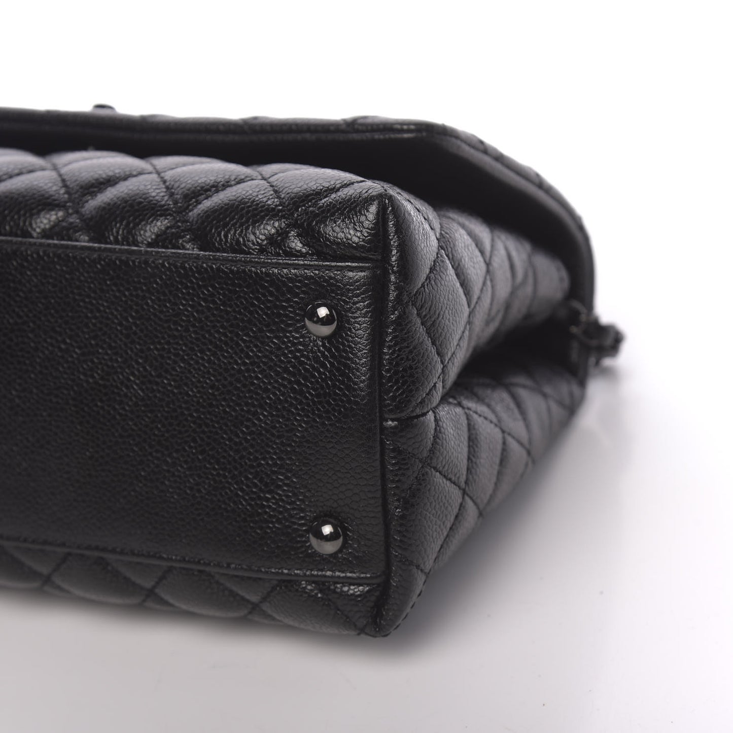 Caviar Quilted Small Coco Handle Flap So Black