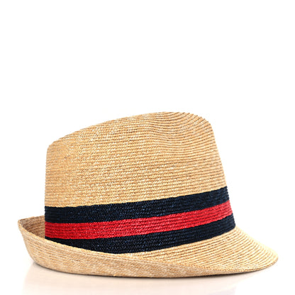 Gucci Abaca Straw Web Fedora Hat L 5 of 9