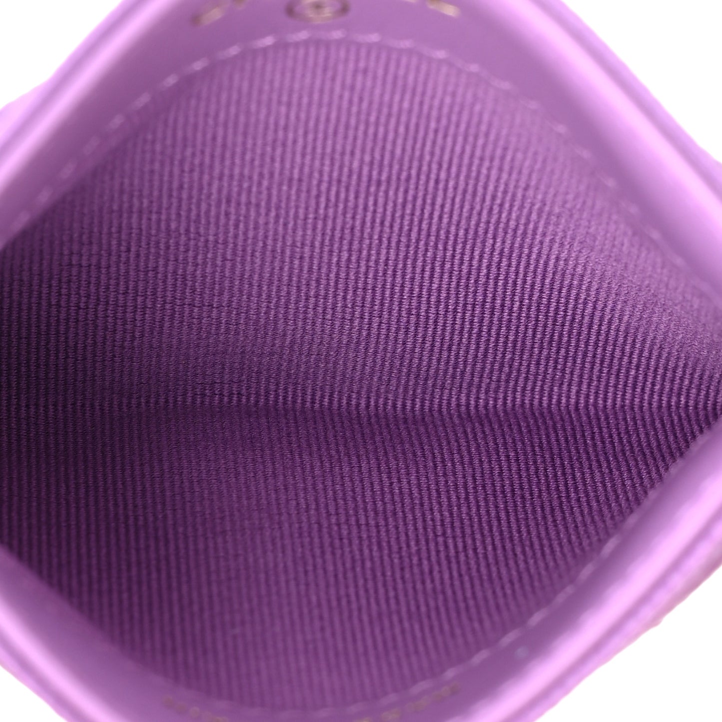 Caviar Quilted Card Holder Purple