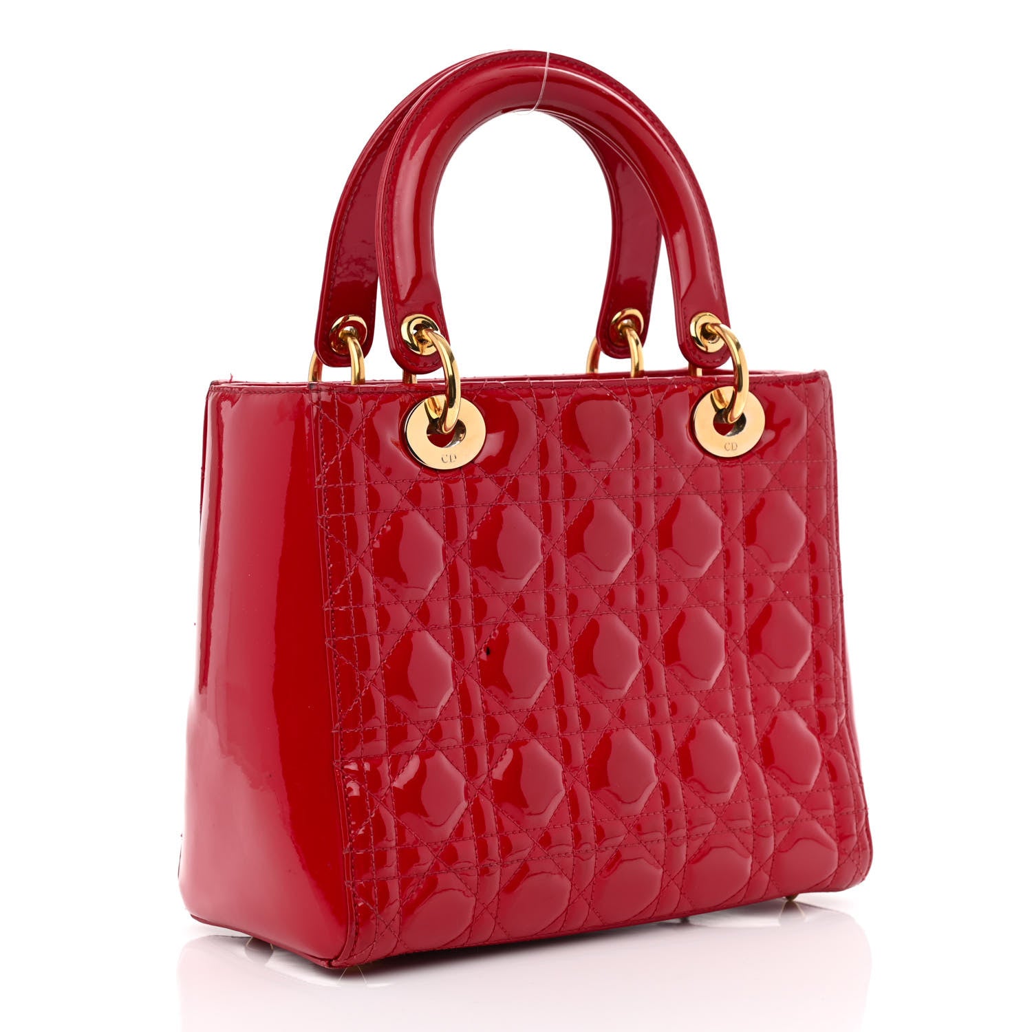 Christian Dior Patent Cannage Medium Lady Dior Red 2 of 13