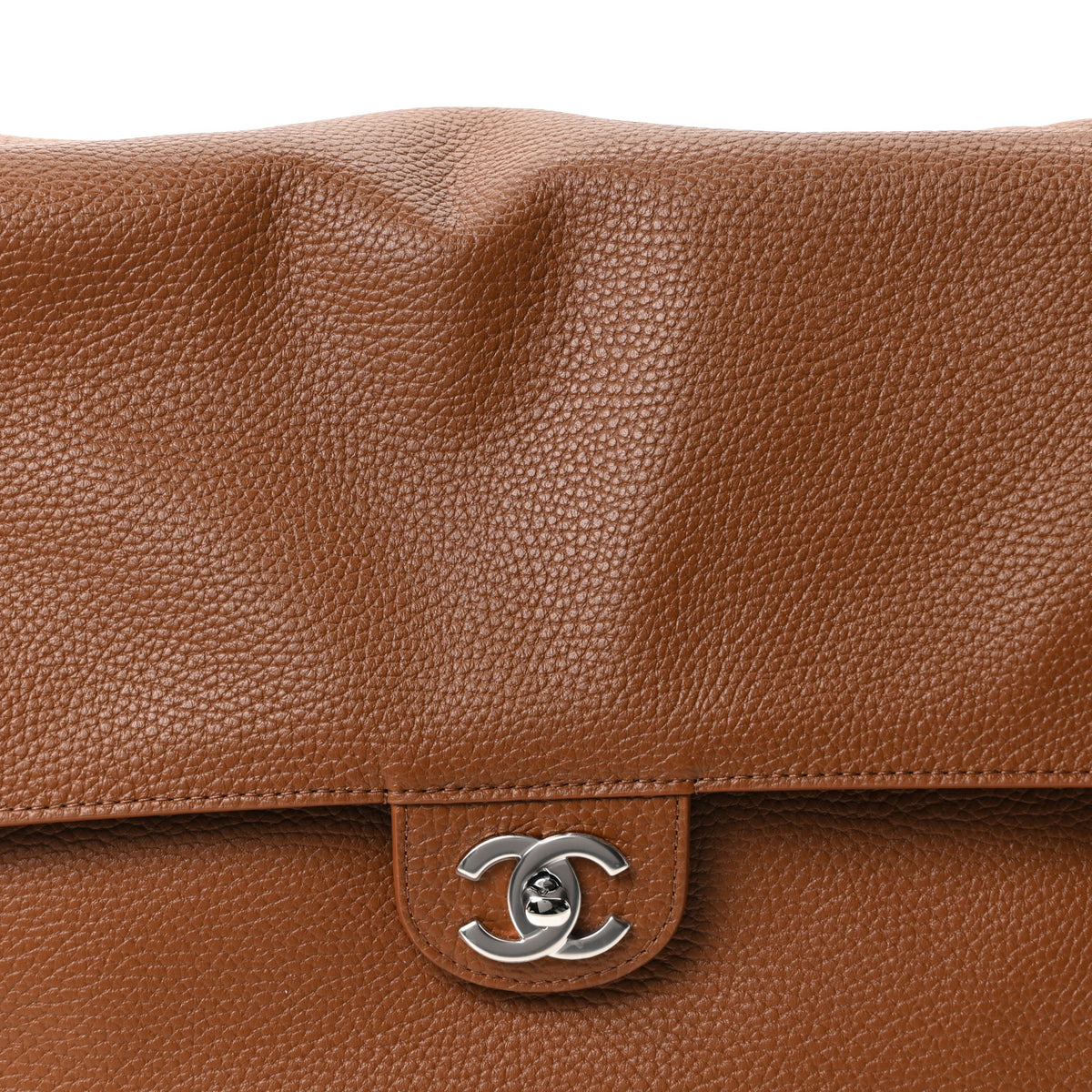 Grained Calfskin Souplissimo Maxi Flap Camel