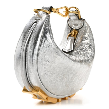 Fendi Rock Millenium Nano Fendigraphy Hobo Charm Argento 3 of 10