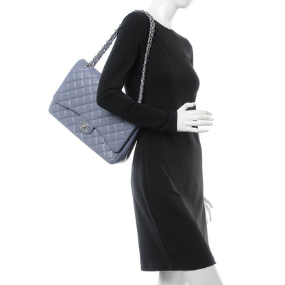 Chanel Lambskin Quilted Maxi Double Flap Grey 2 of 12