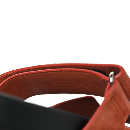 Hermes Suede Goatskin Womens Chypre Sandals 37.5 Orange Canyon 8 of 9