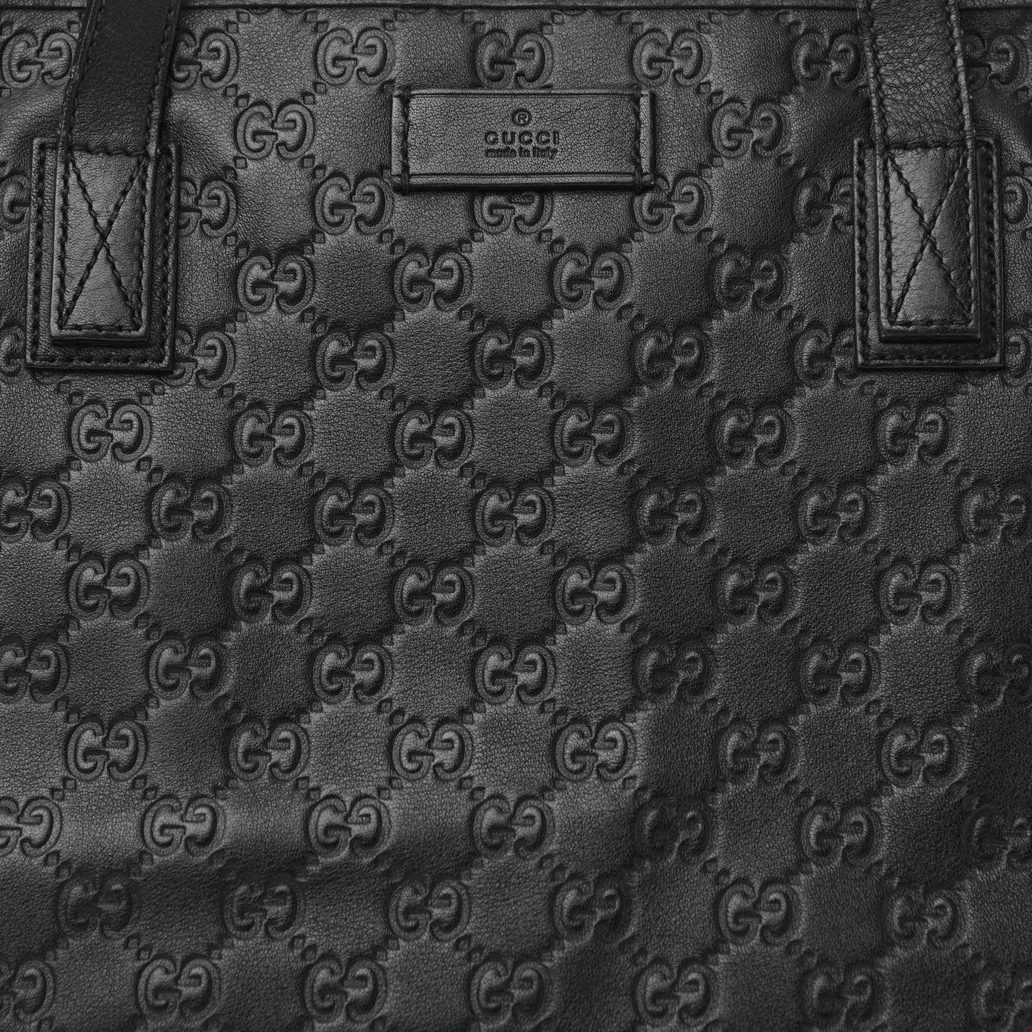 Guccissima Medium Zippered Shopping Tote Black