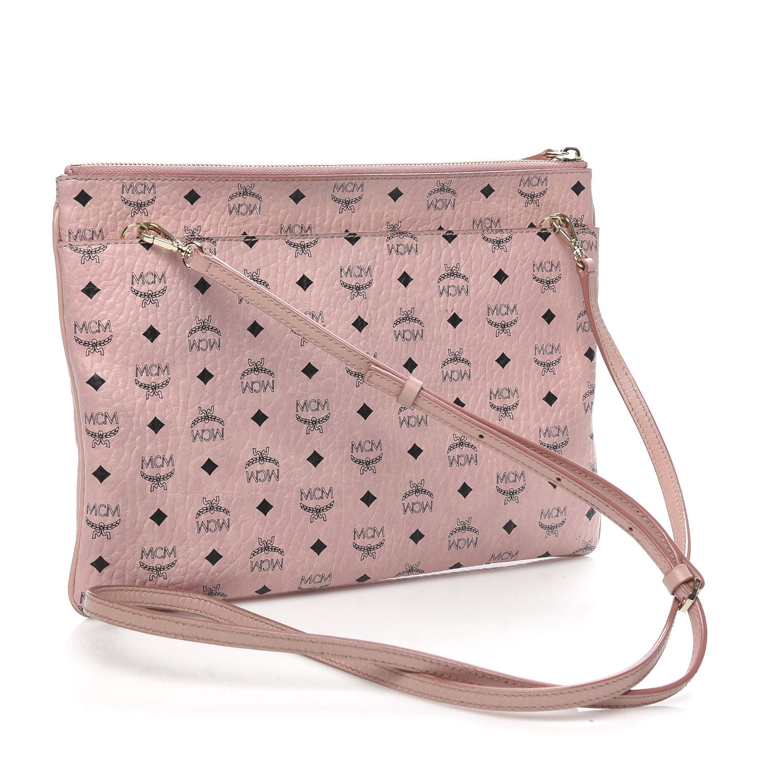 MCM Visetos Medium Crossbody Pouch Soft Pink 3 of 10