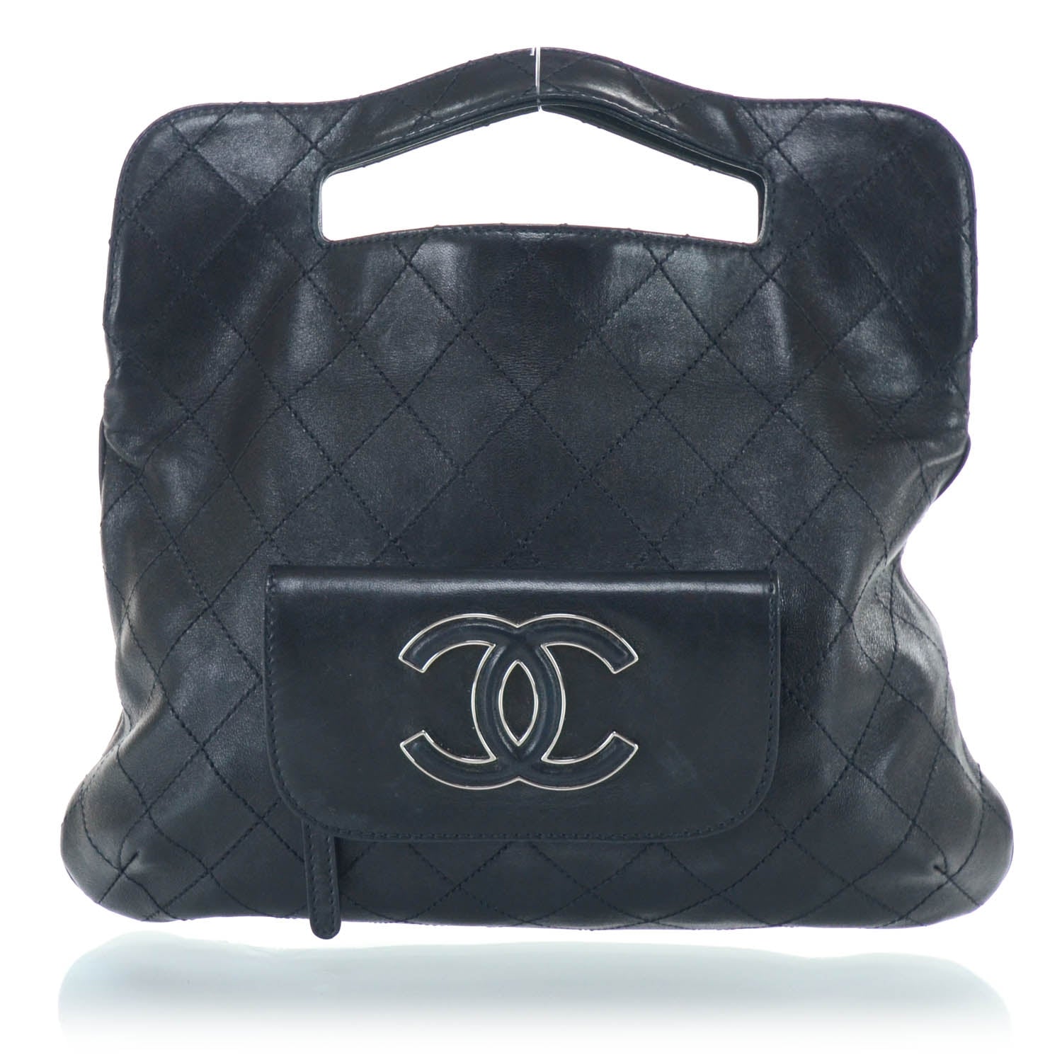 Chanel Leather Diamond Stitch Convertible Bag Black 1 of 13