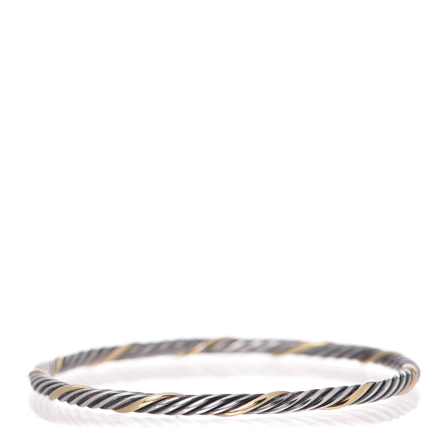 Sterling Silver 18K Yellow Gold 4mm Cable Classics Bangle Bracelet