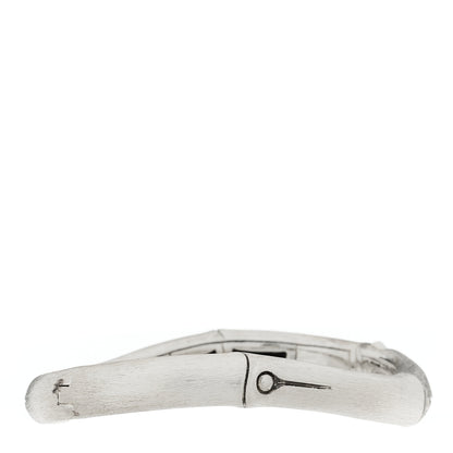 John Hardy Sterling Silver Curved Brushed Bamboo Hinged Bangle Bracelet 2 of 4