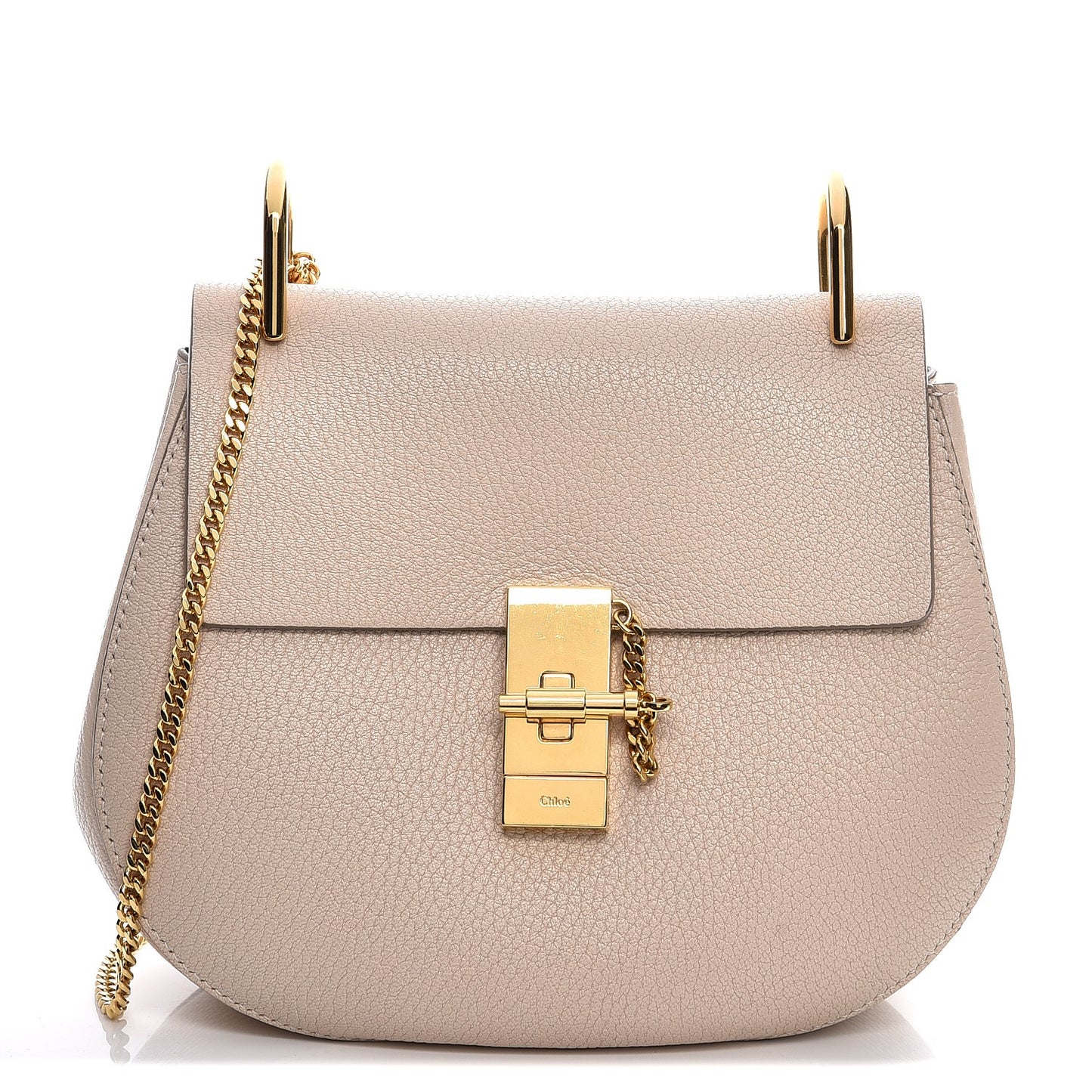 Grained Lambskin Drew Shoulder Bag Abstract White
