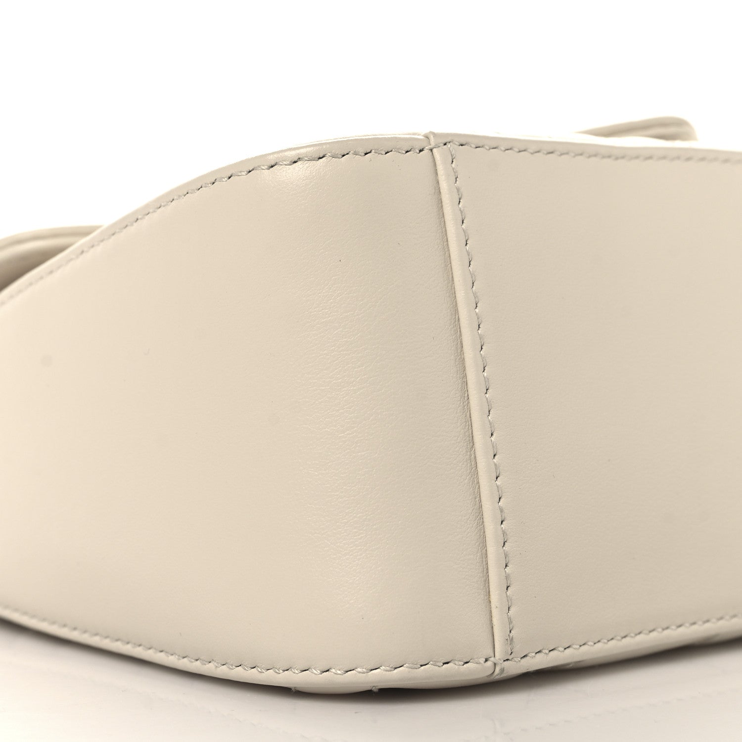 Gucci Calfskin Matelasse Mini GG Marmont Top Handle Shoulder Bag White 9 of 11