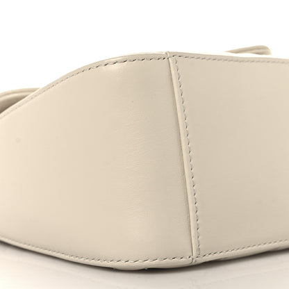 Gucci Calfskin Matelasse Mini GG Marmont Top Handle Shoulder Bag White 9 of 11