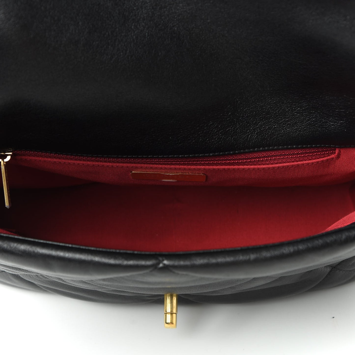 Lambskin Quilted Large 19 Flap Black