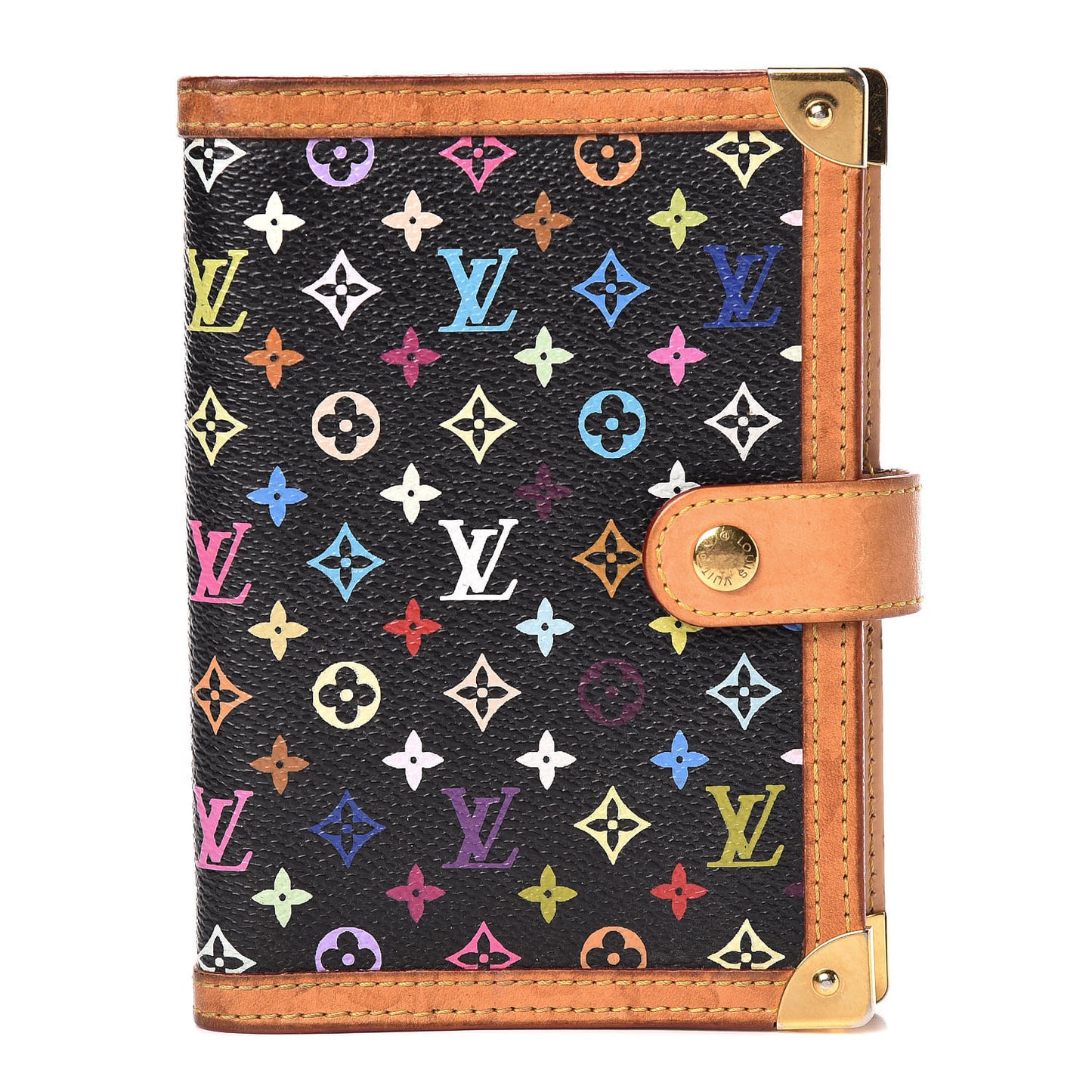 Monogram Multicolor Small Ring Agenda Cover Black