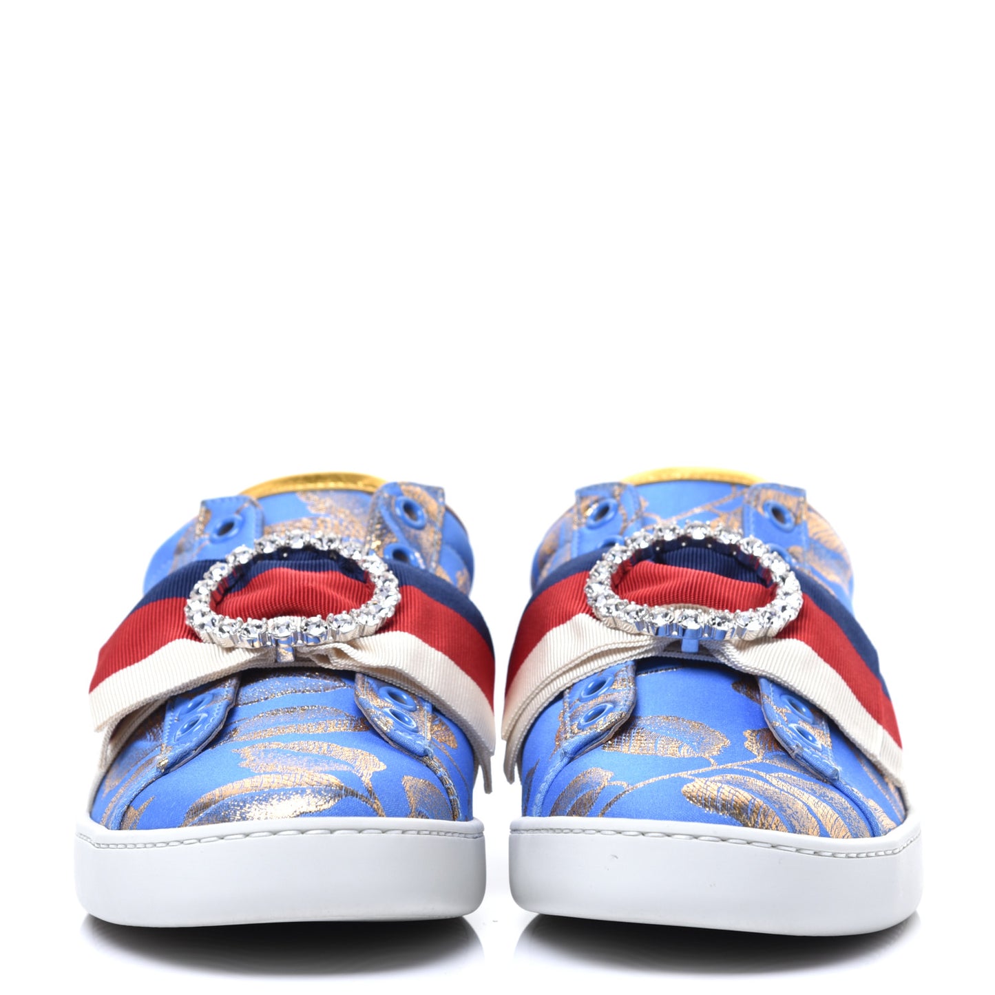 Lurex Jacquard Crystal Sylvie Web Branches Womens Ace Sneakers 36 Pervinca Gold