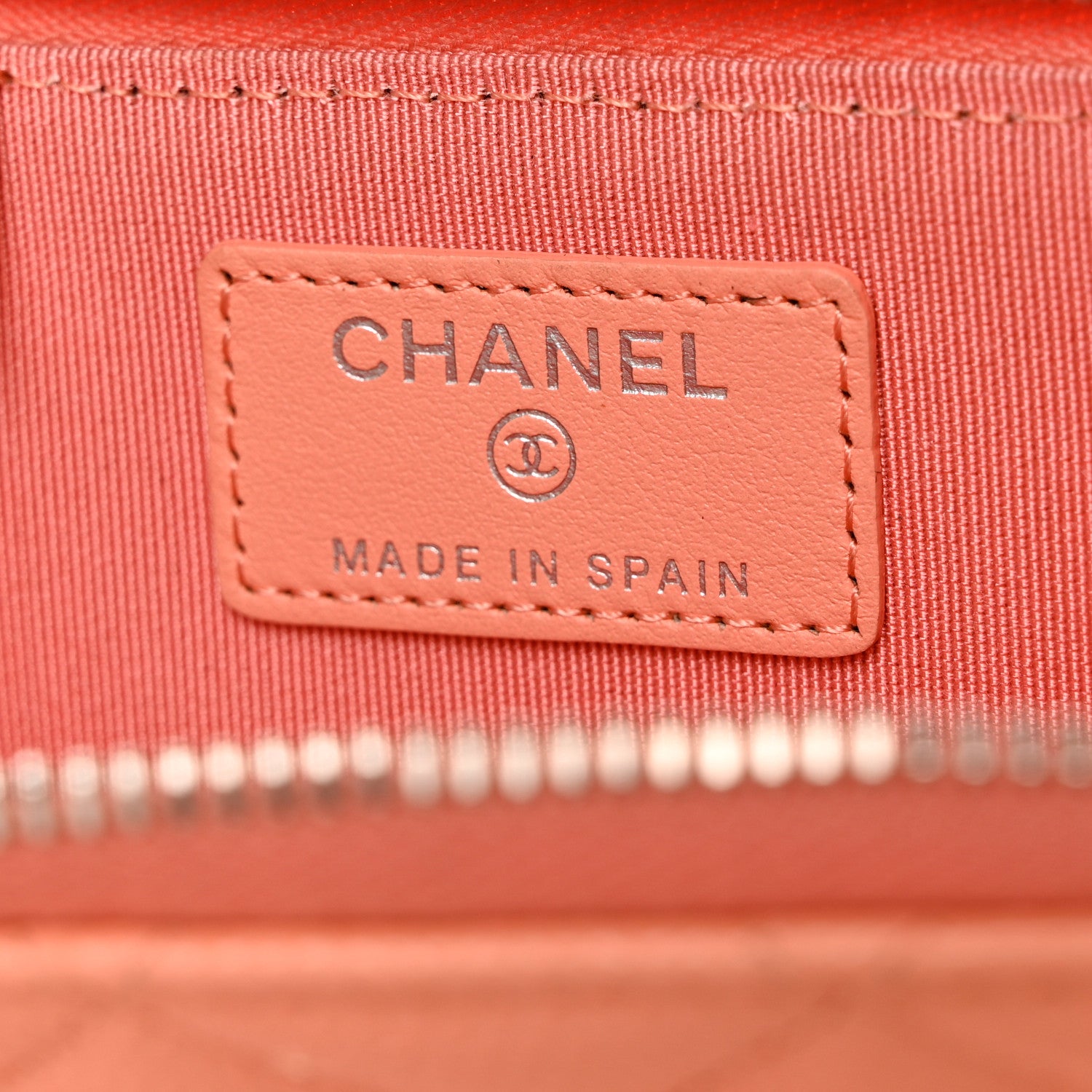 Chanel Caviar Quilted Zipped Key Holder Case Coral 6 of 9