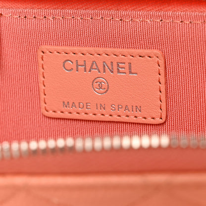 Chanel Caviar Quilted Zipped Key Holder Case Coral 6 of 9