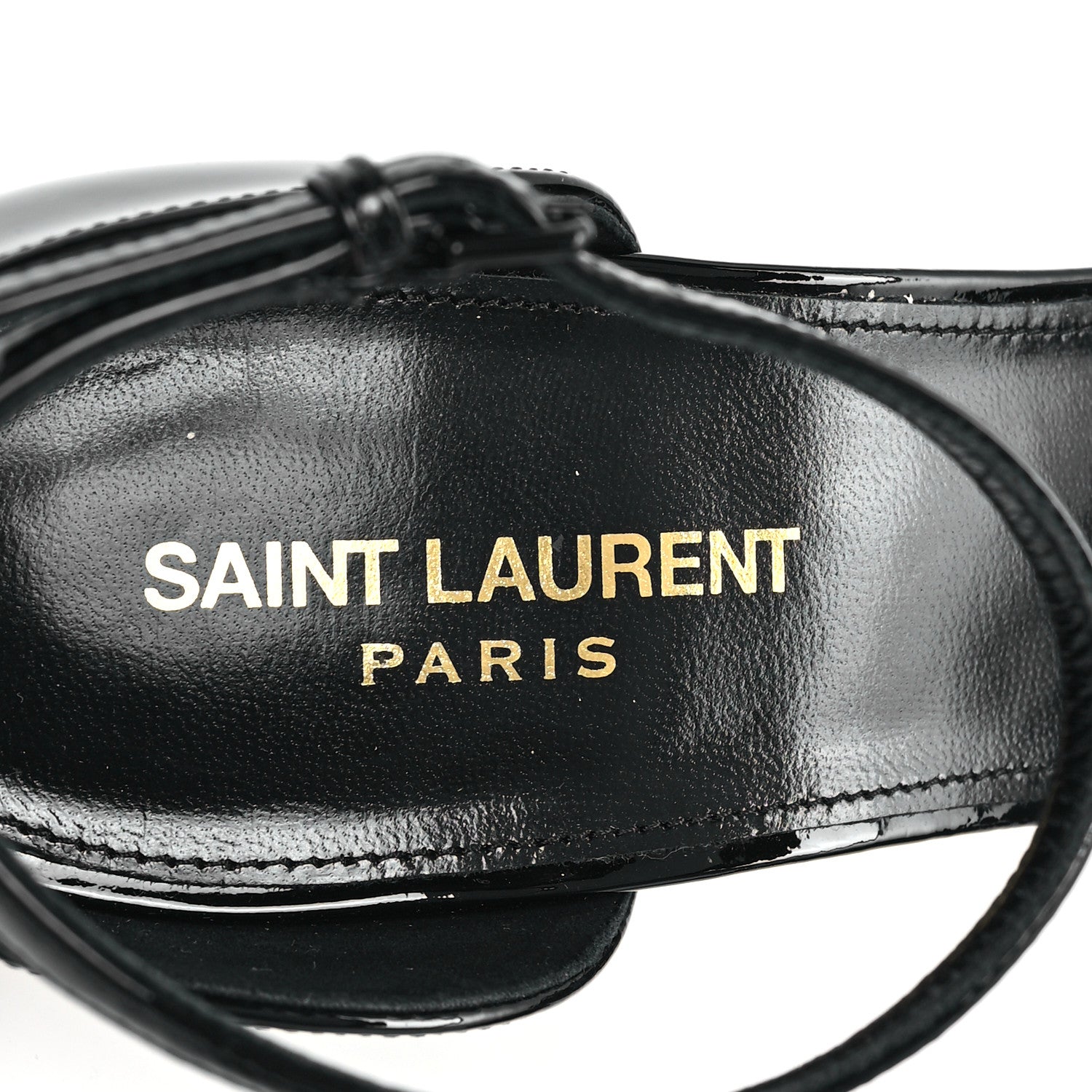 Saint Laurent Patent Calfskin Opyum 110 Sandals 41 Black Gold 11 of 12