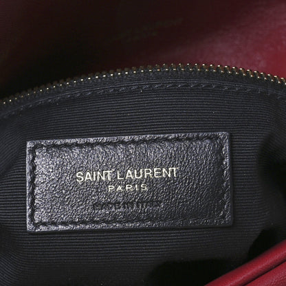 Saint Laurent Lambskin Quilted Small Loulou Puffer Monogram Chain Satchel Red 6 of 10