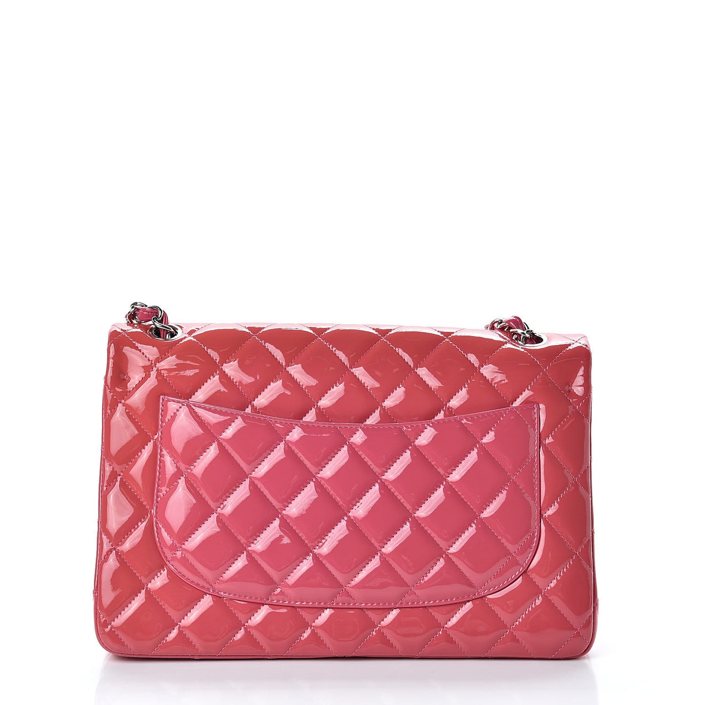 Patent Quilted Jumbo Double Flap Pink