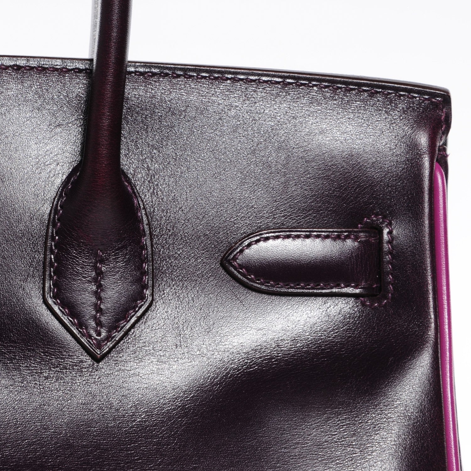 Hermes Box Bi-Color Birkin 30 Raisin Cyclamen 26 of 26