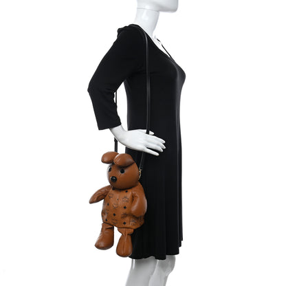 MCM Calfskin Visetos Rabbit Zoo Doll Crossbody Cognac 2 of 9