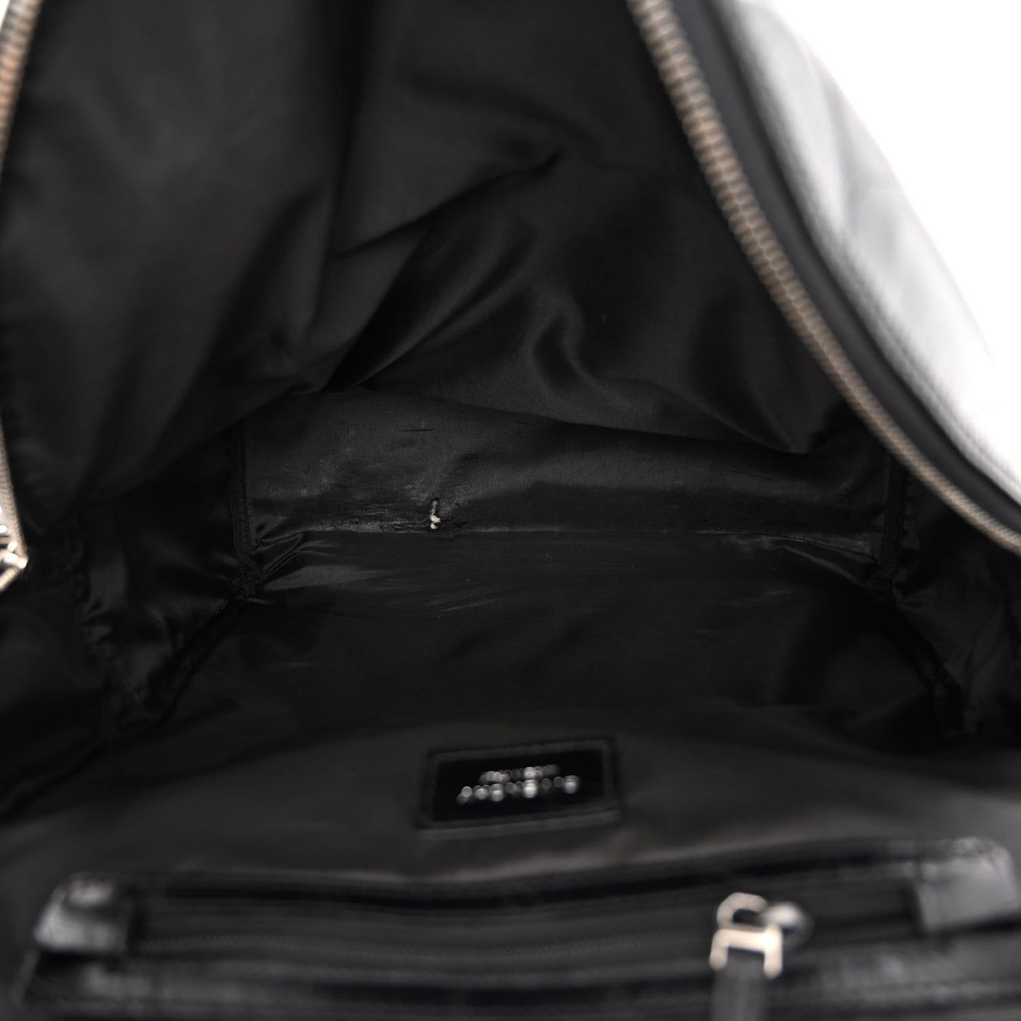 Calfskin Crocodile Embossed Double U Backpack Black