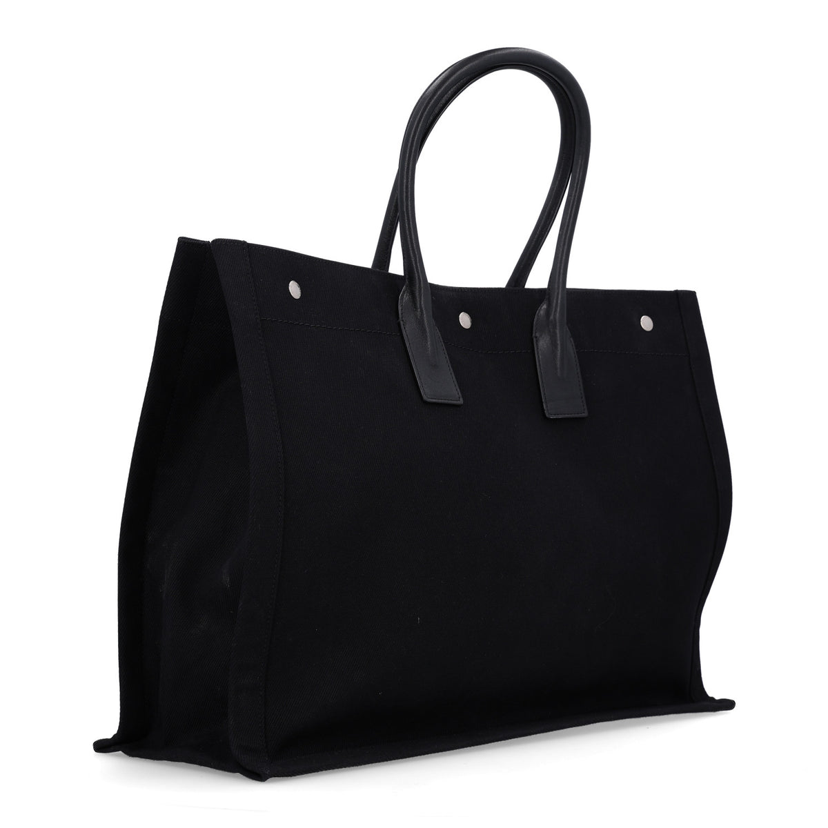 Linen Calfskin Rive Gauche Tote Black