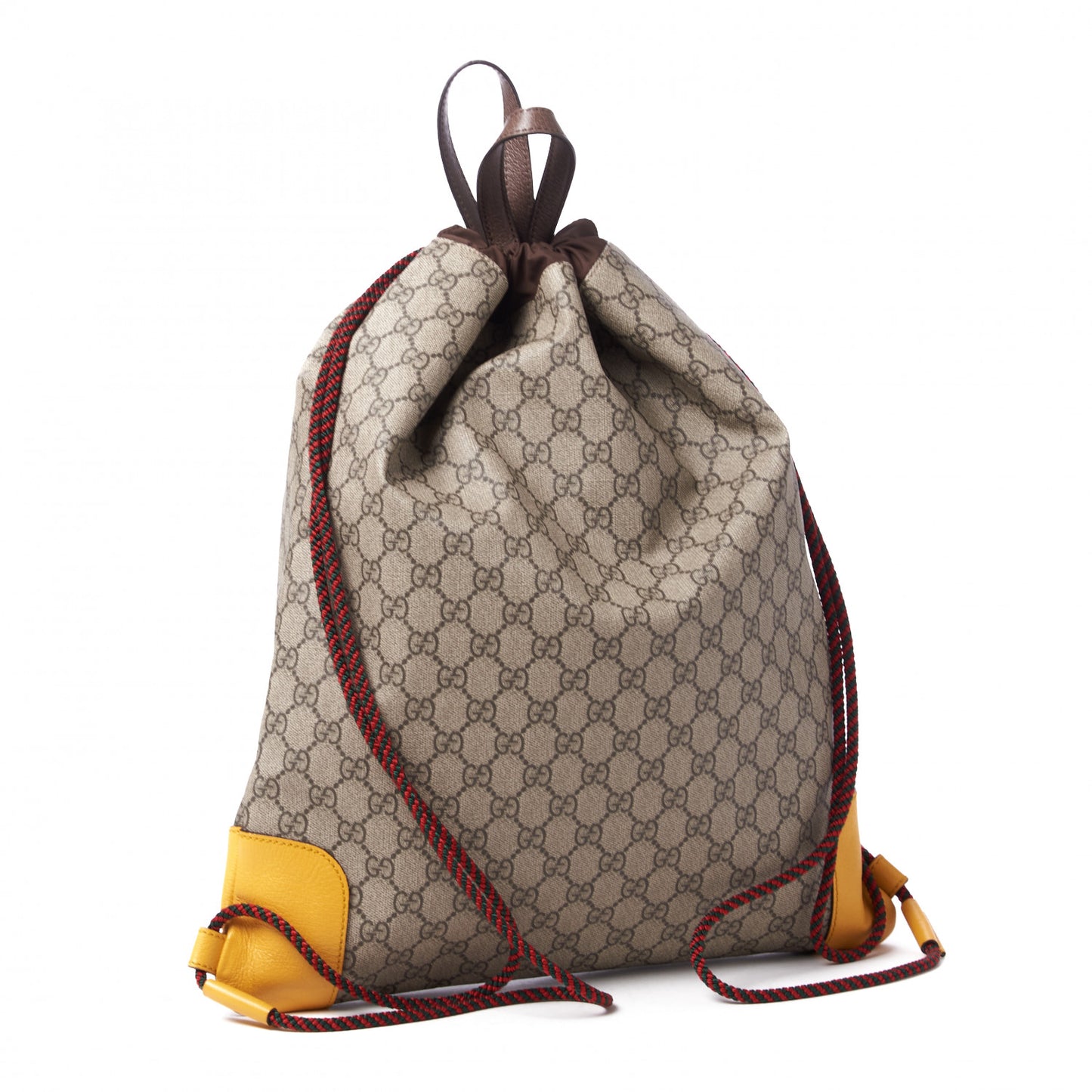 GG Supreme Monogram Neo Vintage Drawstring Backpack Beige New Acero Crop