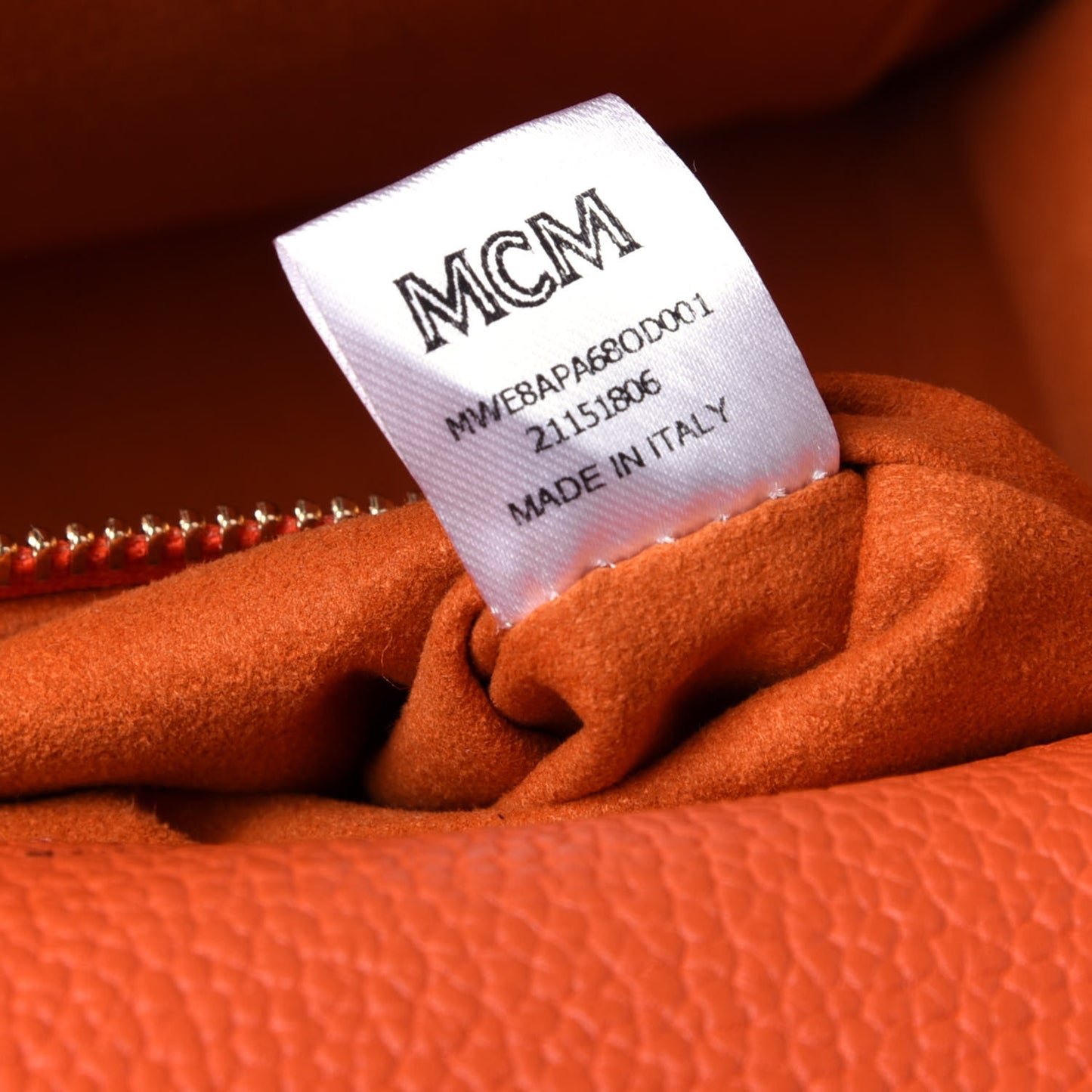 Grained Calfskin Small Patricia Satchel Orange