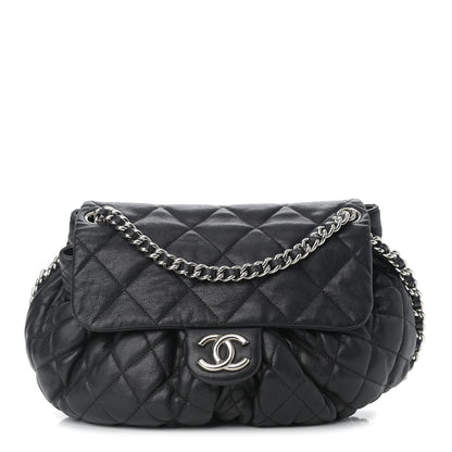 Chanel Washed Lambskin Quilted Medium Chain Around Messenger Black 1 of 11