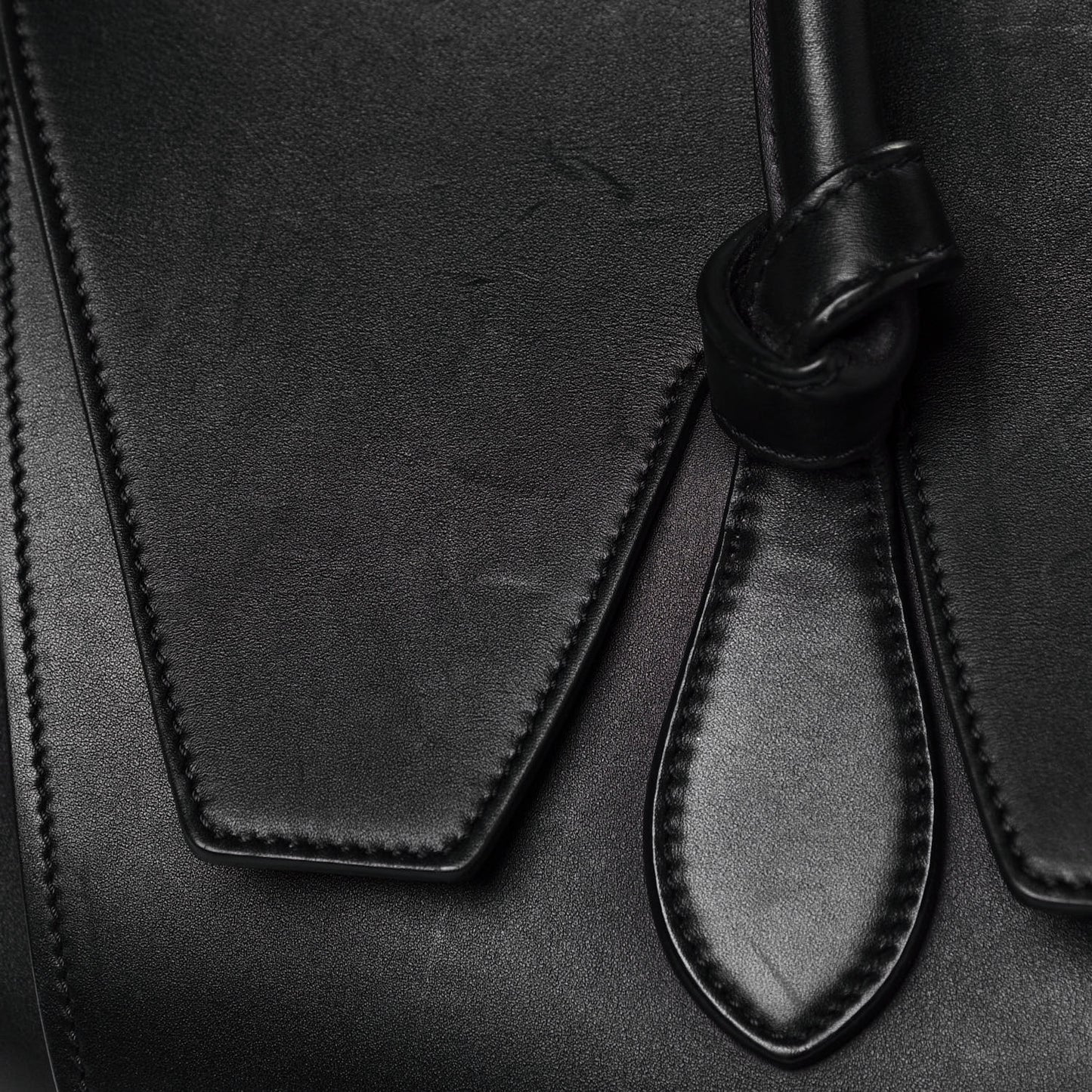 Smooth Calfskin Small Tie Knot Tote Black