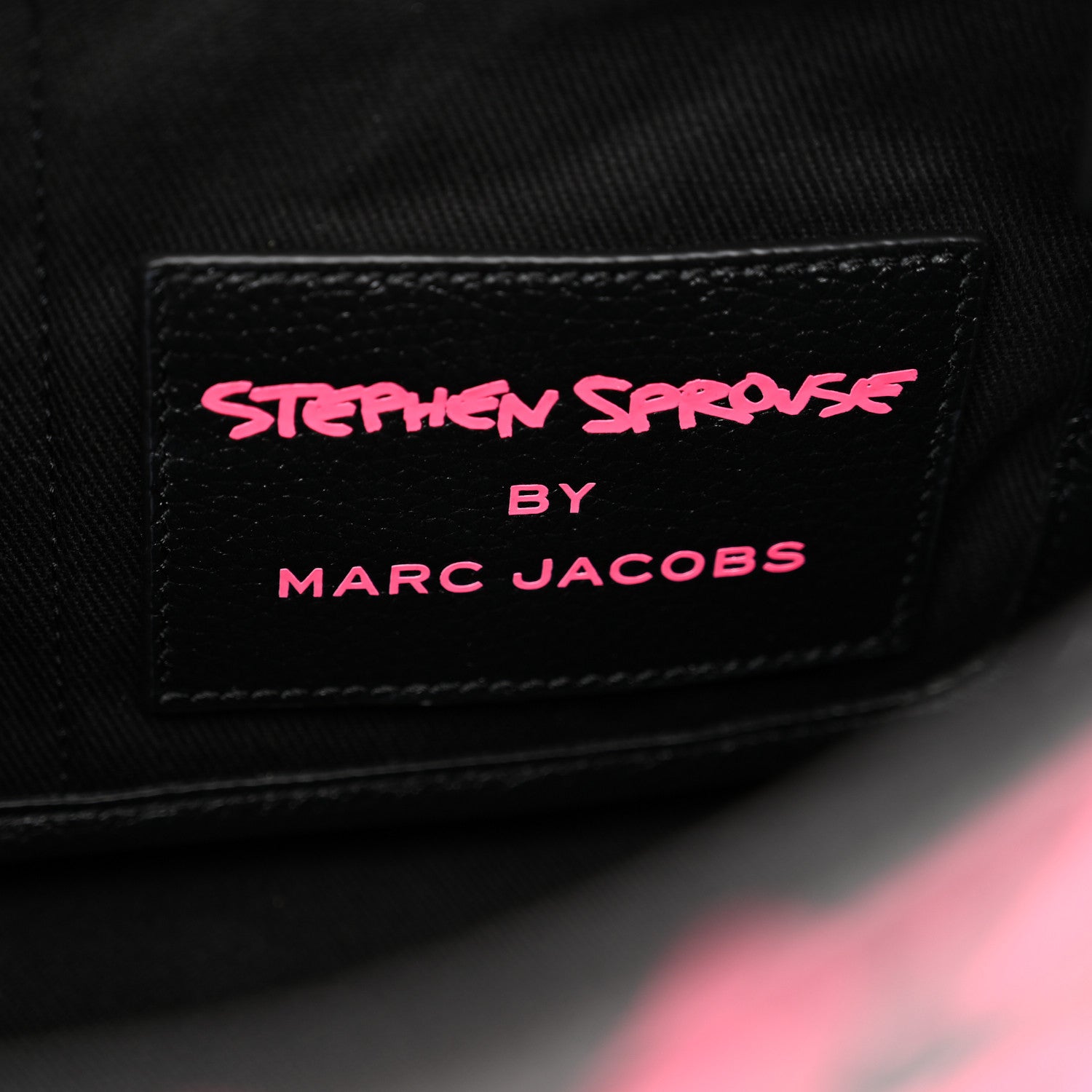 Marc Jacobs X STEPHEN SPROUSE Grained Calfskin Medium The Tote Bag Pink 6 of 10