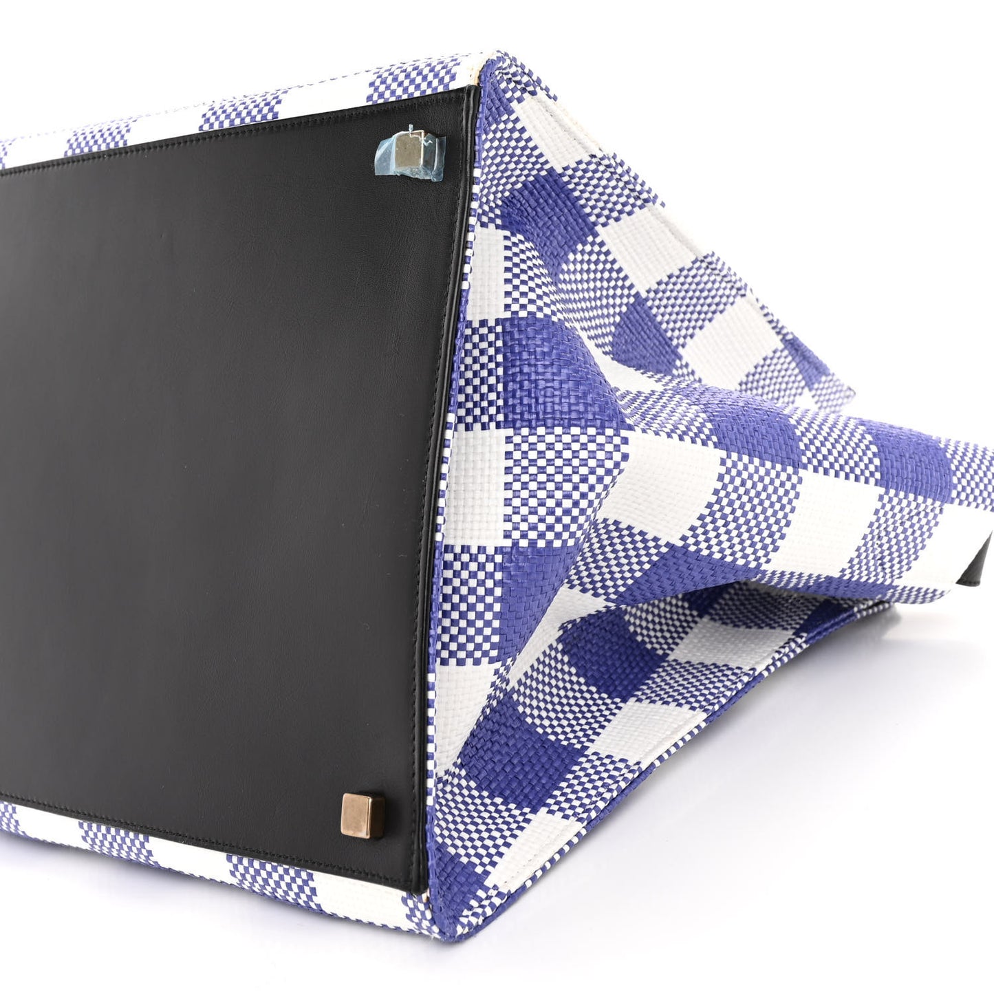 Gingham Woven Medium Phantom Luggage Cobalt