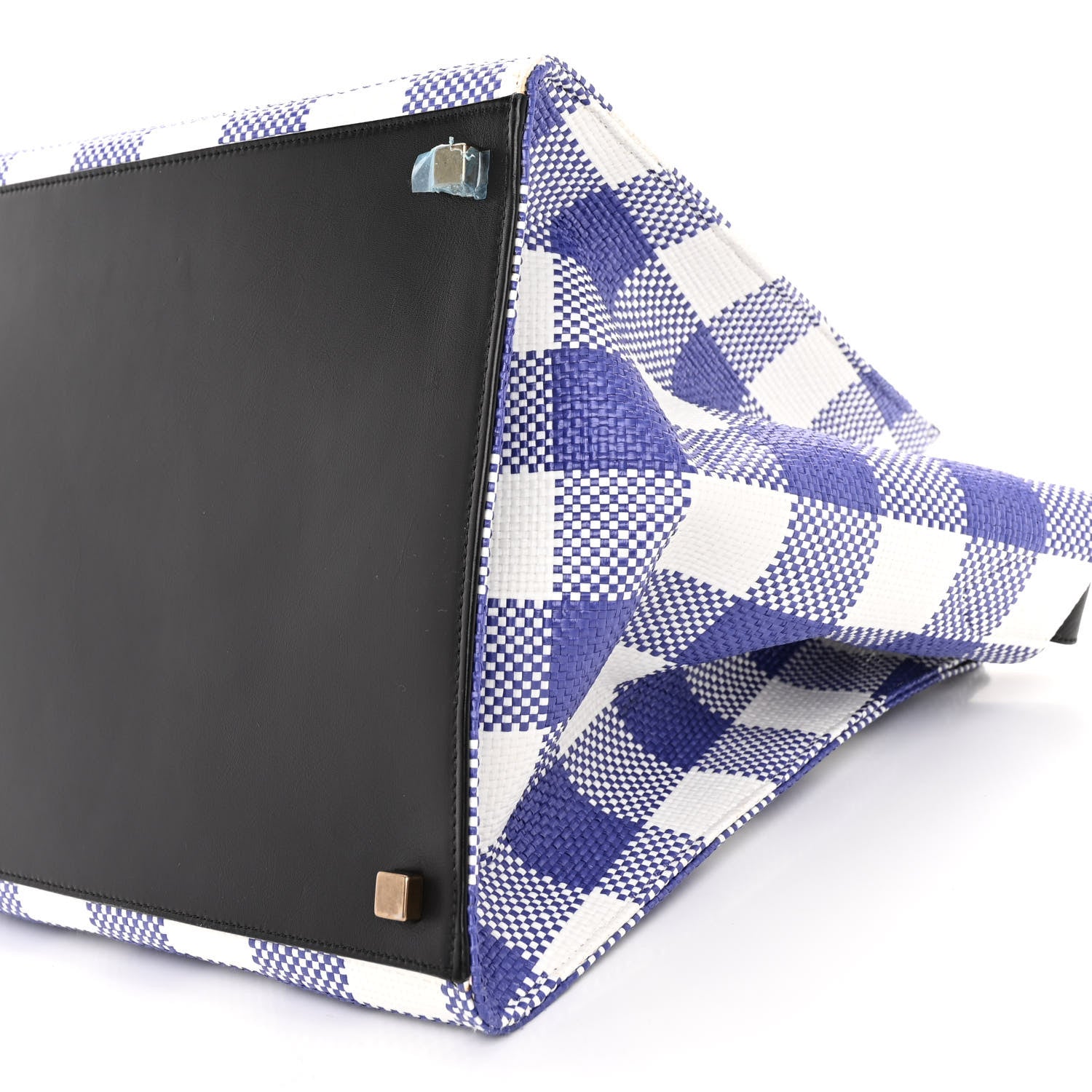 Celine Gingham Woven Medium Phantom Luggage Cobalt 9 of 9