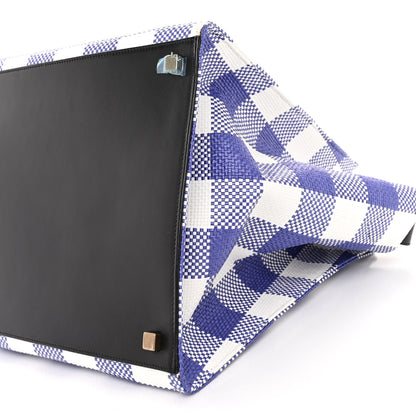 Celine Gingham Woven Medium Phantom Luggage Cobalt 9 of 9