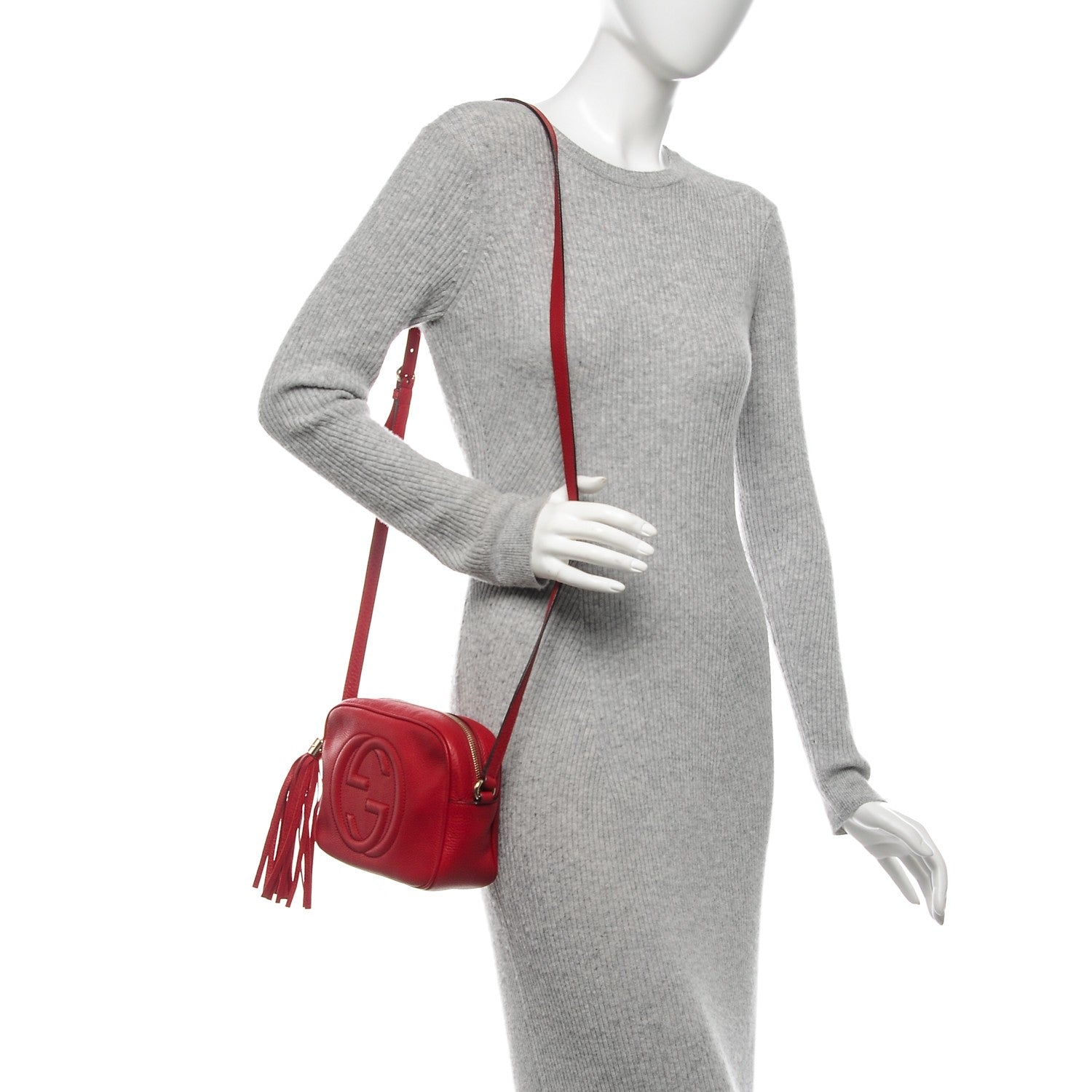 Gucci Pebbled Calfskin Small Soho Disco Bag Tabasco Red 2 of 8