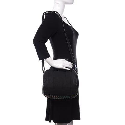 Alexander Wang Pebbled Lambskin Rockie Black Iridescent Hardware 2 of 10