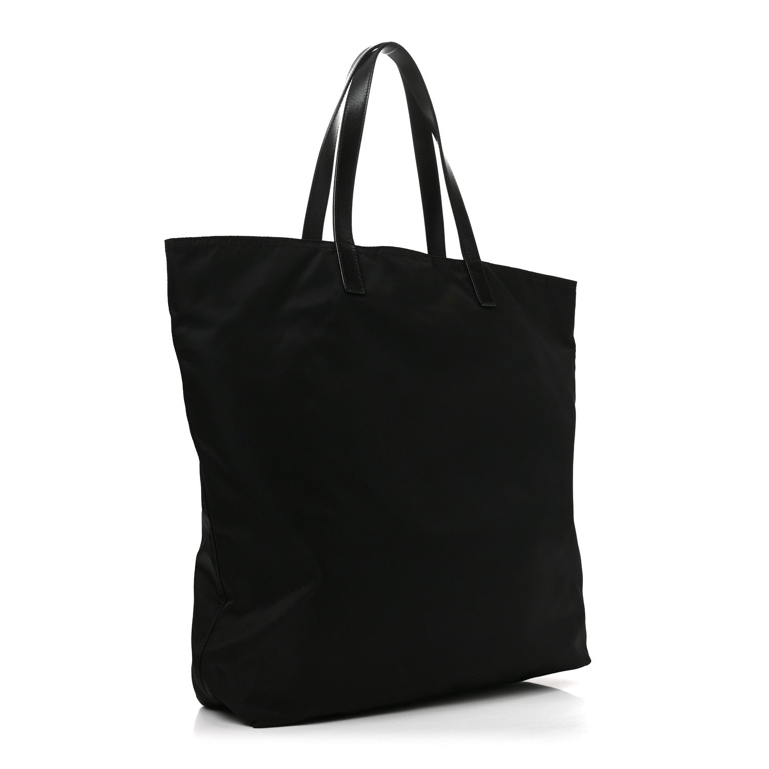 Prada Tessuto Nylon Soft Calfskin Tote Black 2 of 8