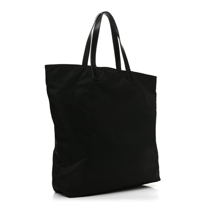 Prada Tessuto Nylon Soft Calfskin Tote Black 2 of 8