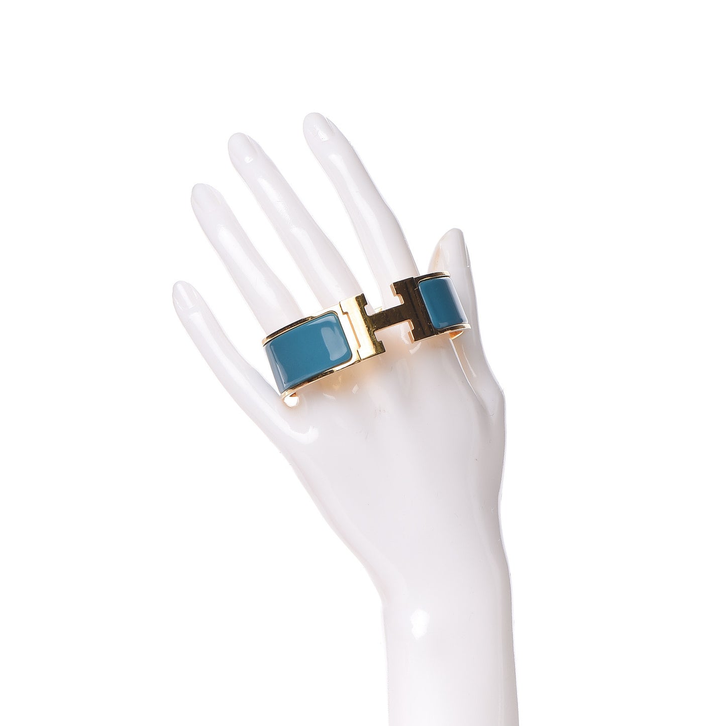 Enamel Wide Clic Clac H Bracelet GM Bleu Indien