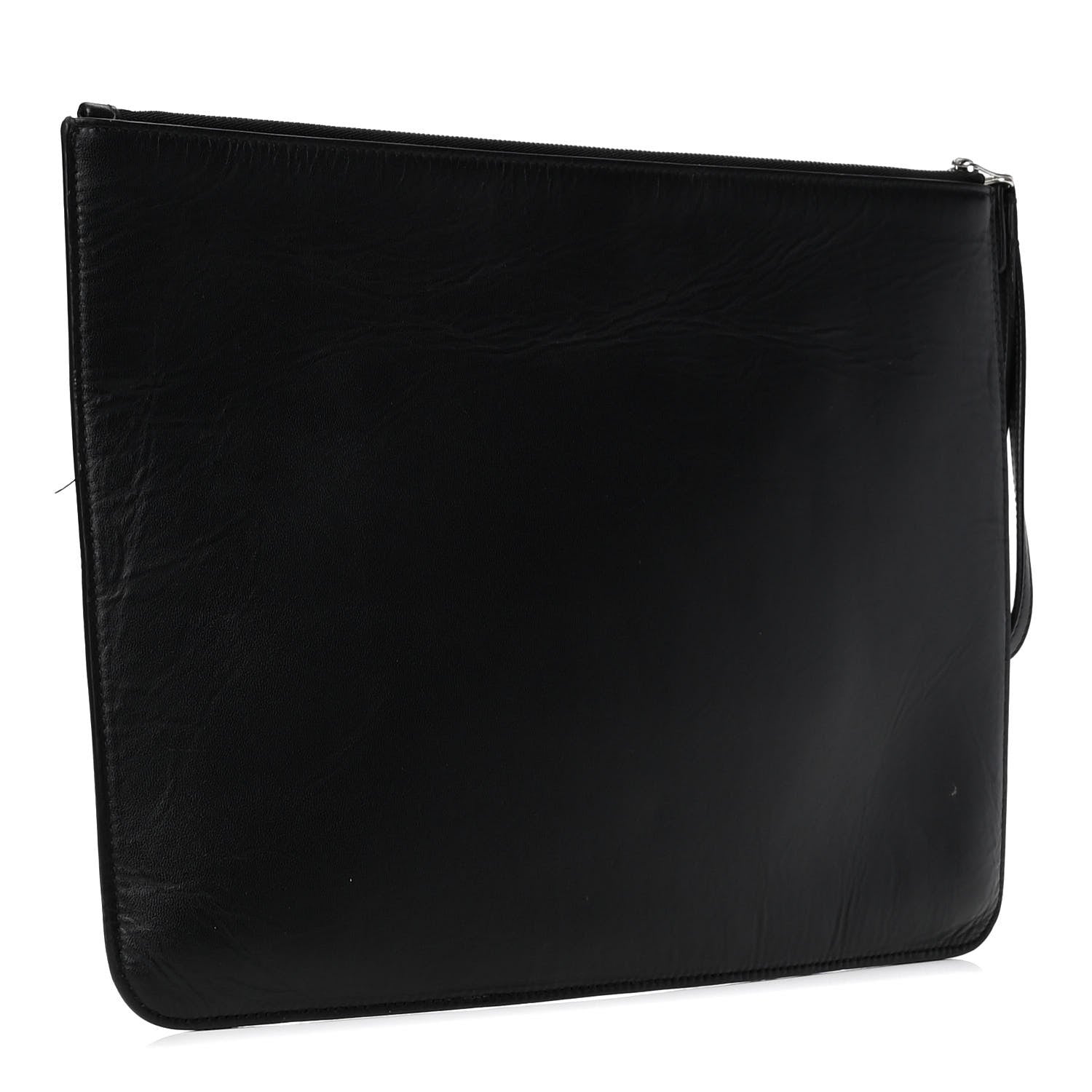 Balenciaga Calfskin Ville Logo Wristlet Pouch Black 2 of 4