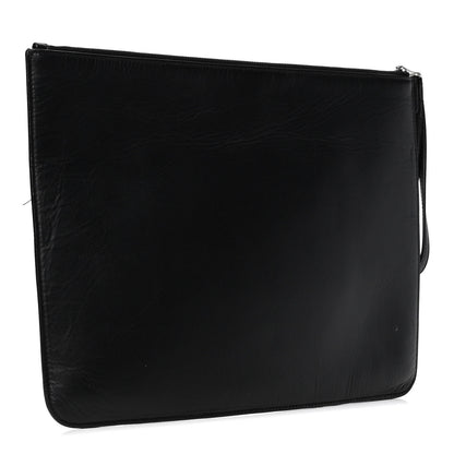 Balenciaga Calfskin Ville Logo Wristlet Pouch Black 2 of 4