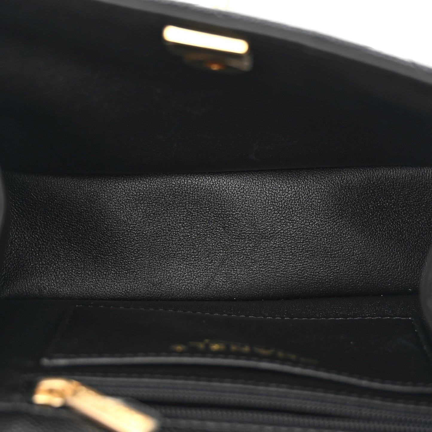 Caviar Quilted 31 Rue Cambon Mini Top Handle Flap Black