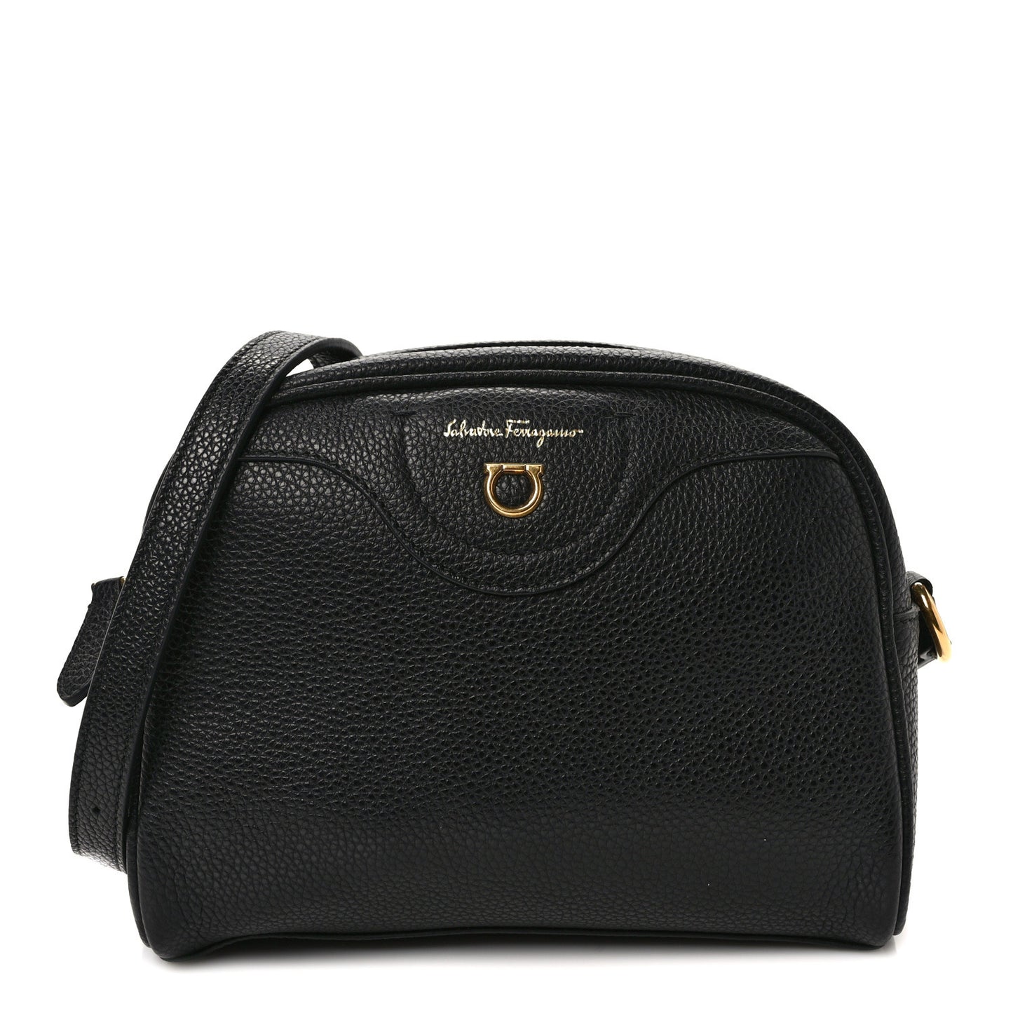 Calfskin Travel Camera Crossbody Bag Black