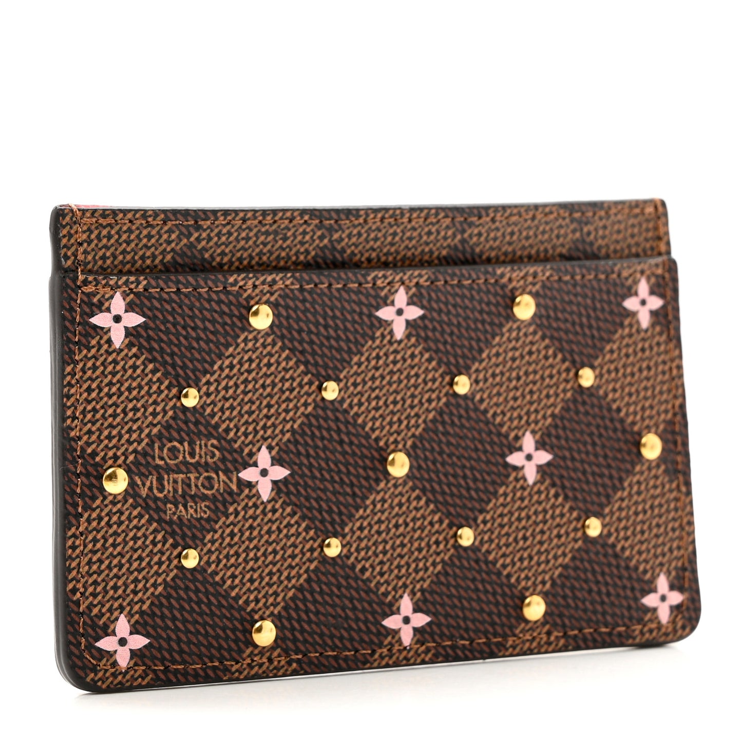 Damier Ebene Studded Card Holder