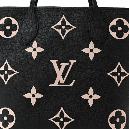 Louis Vuitton Empreinte Monogram Giant Neverfull MM Black Beige 8 of 11
